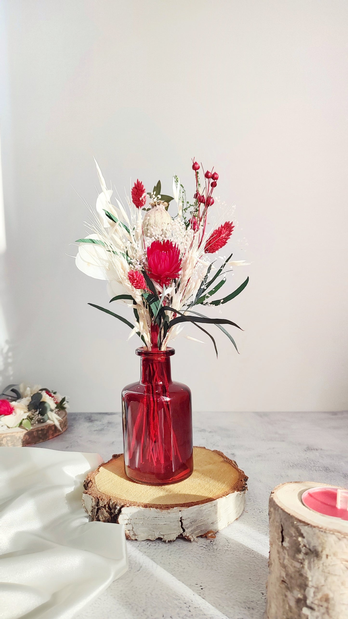 Mini bouquet Scarlett et son vase Cherry