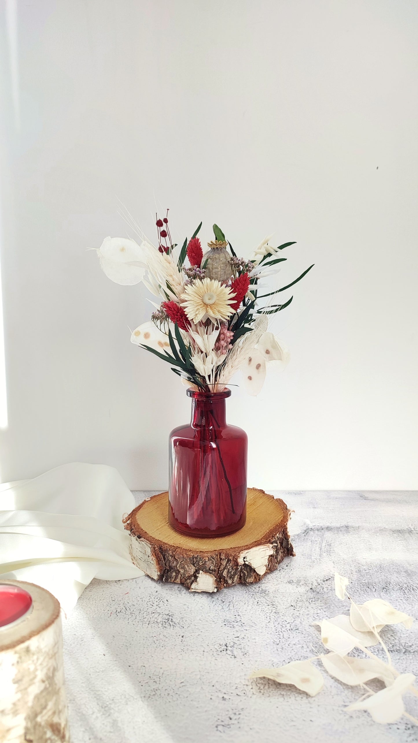 Mini Bouquet Zoé et son vase Cherry